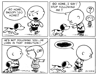 A strip so early that Snoopy isn't Charlie Brown's dog